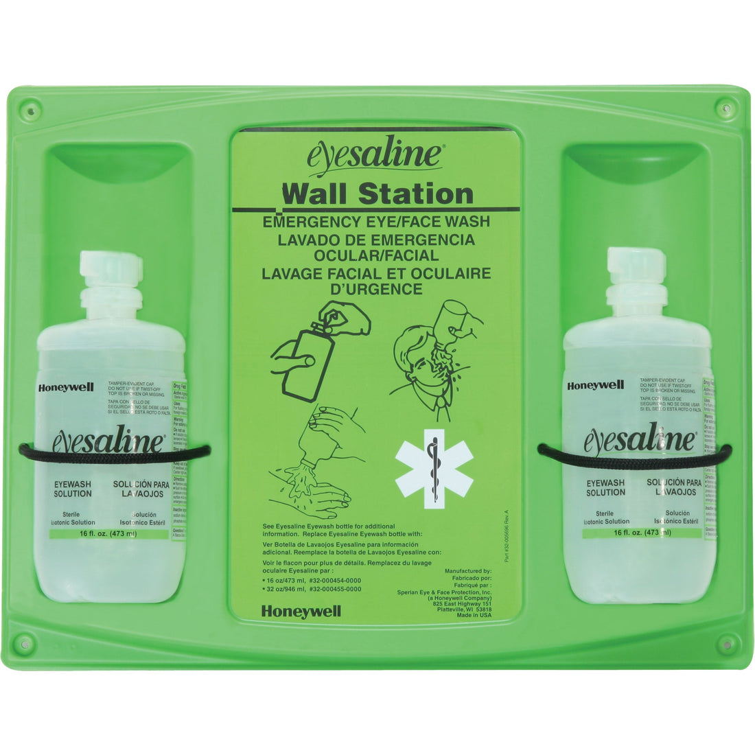 PIP Saline Eyewash Wall Station, Double