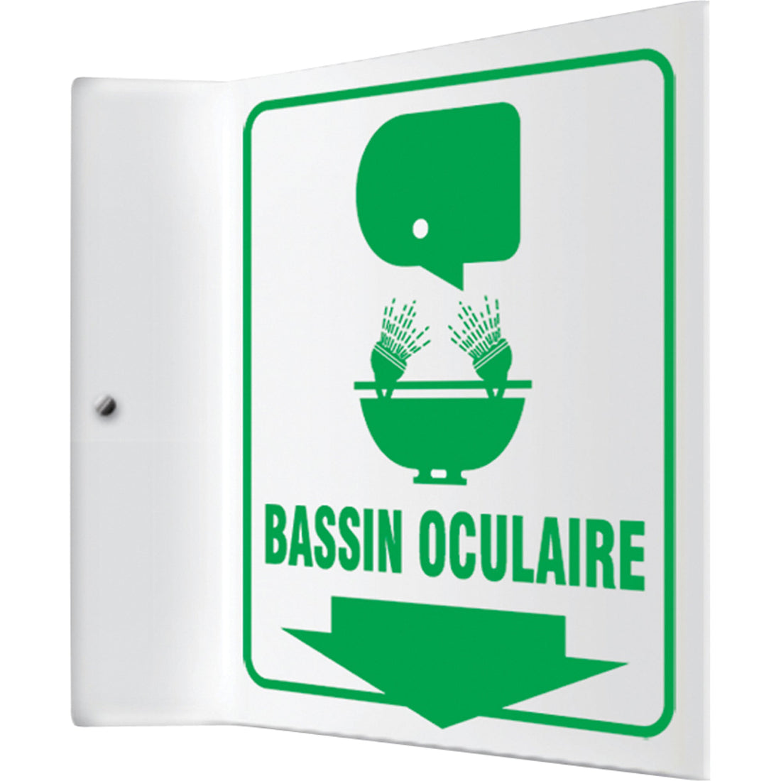Accuform NMC Eyewash Station Projection™ Signs, 8" x 8", Plastic, French with Pictogram