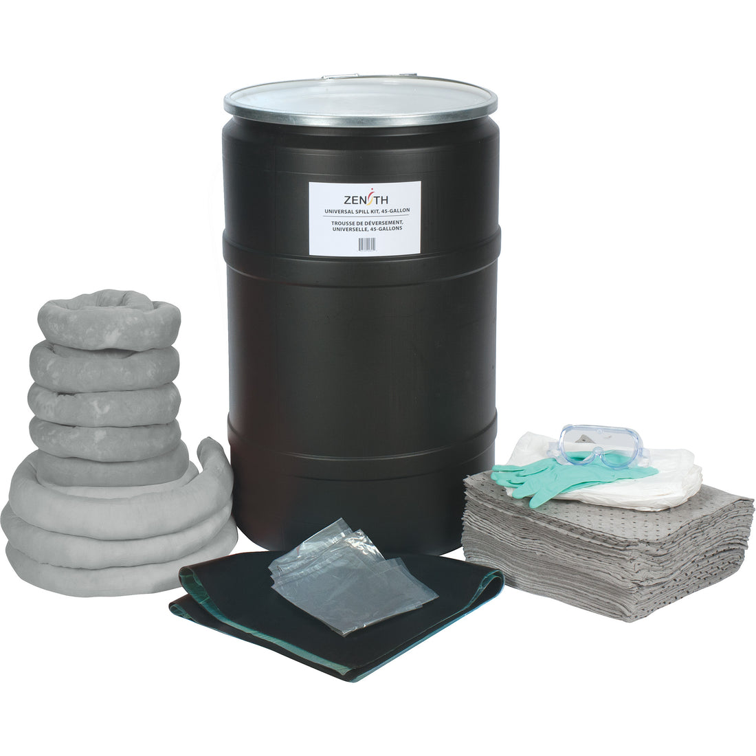 Zenith Spill Kit, Universal, Drum, 55 US gal. Absorbancy