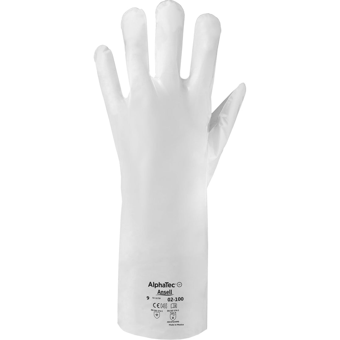 Ansell ALPHATEC 02-100 Chemical-Resistant Gloves, HPPE, 2.4-mil