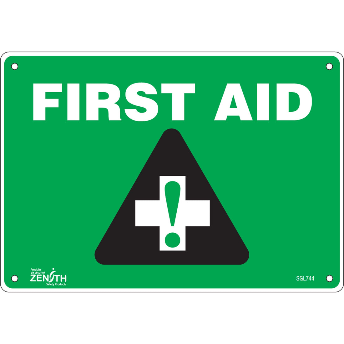 Zenith "First Aid" Sign, Plastic, English with Pictogram