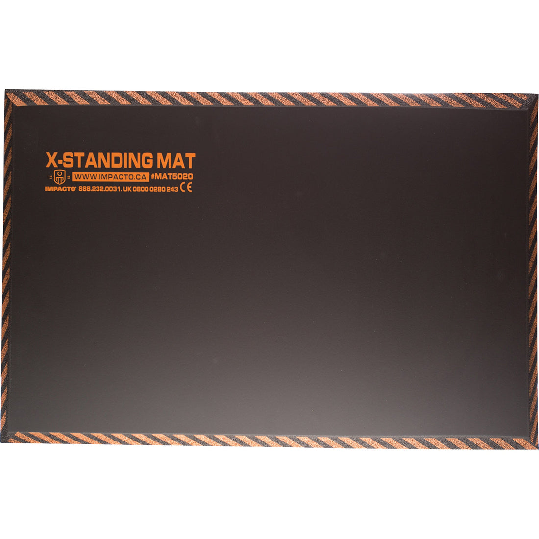 Impacto Anti-Fatigue Standing Mat, Smooth, Black, Rubber