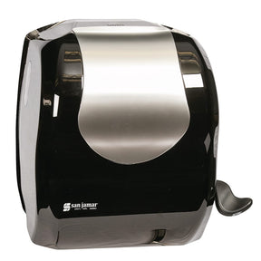 San Jamar T970BKSS Lever Roll Paper Towel Dispenser — Wall Mount, Black/Stainless