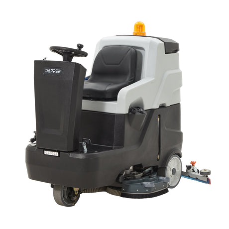 Dapper Supply Battery Powered Ride-On Floor Scrubber Machine, 38" Brush, 48" Squeegee DP-RAFS1235