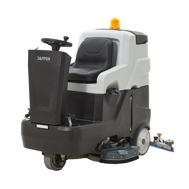 Dapper Supply Battery Powered Ride-On Floor Scrubber Machine, 38" Brush, 48" Squeegee DP-RAFS1235