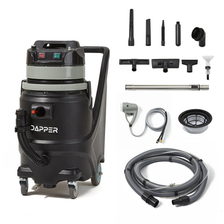 Dapper Supply Wet Dry Vacuum Cleaner with Steam, Water Extraction & Scrub Brush 4.5 Gal. Tank DP-UCE1229