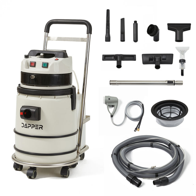 Dapper Supply Wet Dry Vacuum Cleaner with Steam, Cold Water Extraction & Scrub Brush, 2.5 Gal. Tank DP-UCE1228