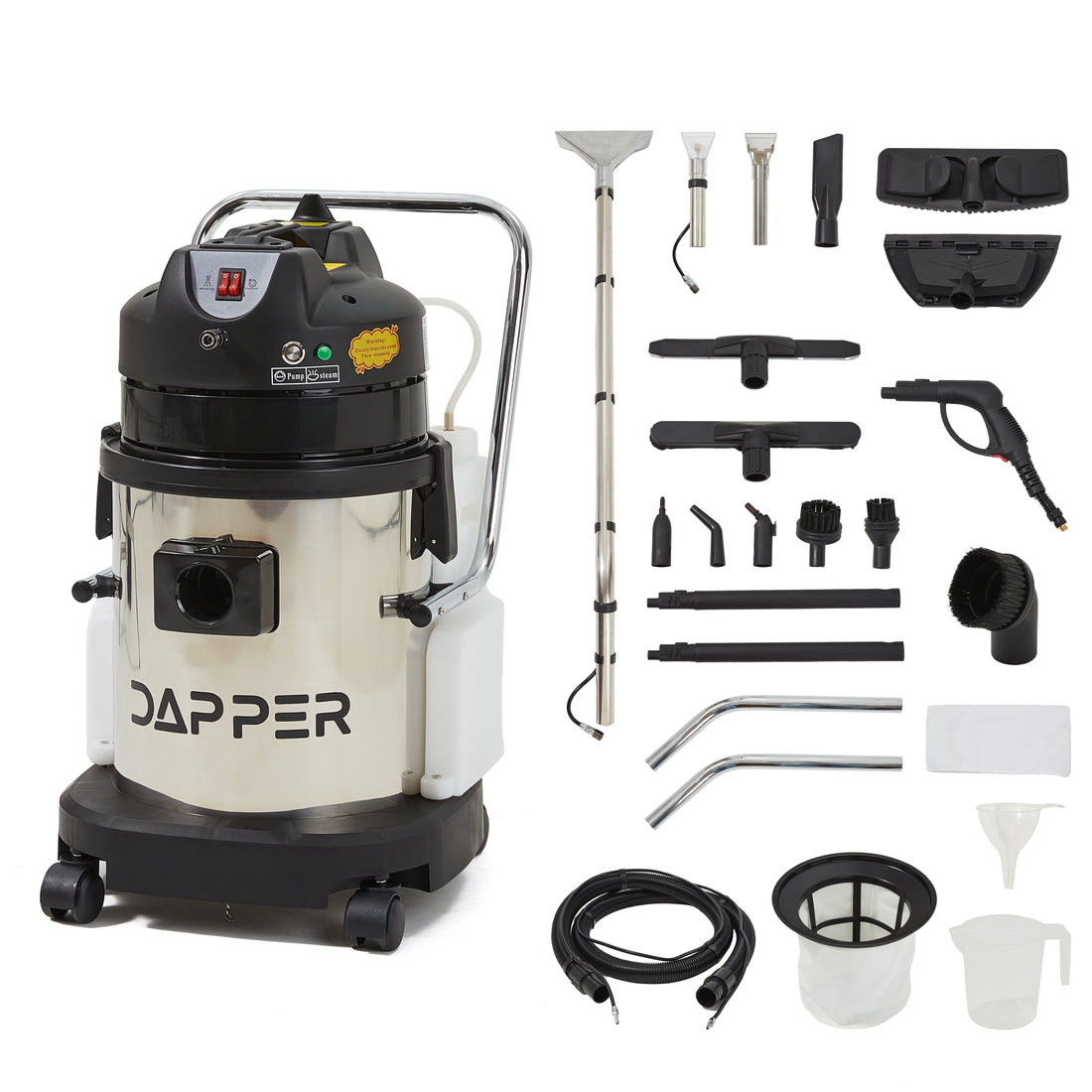 Dapper Supply Wet Dry Vacuum & Steam Cleaner with Carpet & Upholstery Extraction 5.5 Gal. Recovery Tank DP-CVC1144