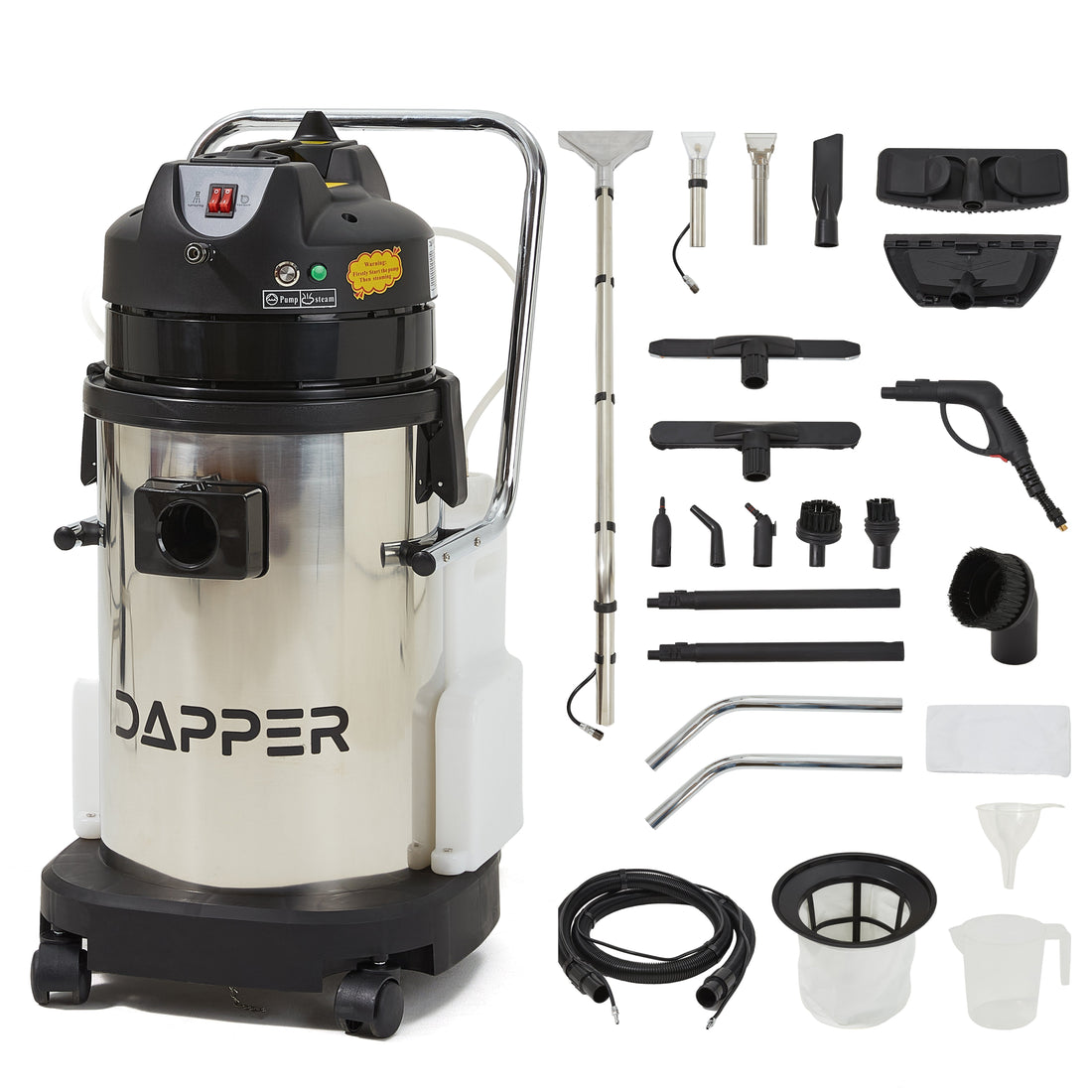 Dapper Supply Wet Dry Vacuum & Steam Cleaner with Carpet & Upholstery Extraction 8 Gal. Recovery Tank DP-CVC1147