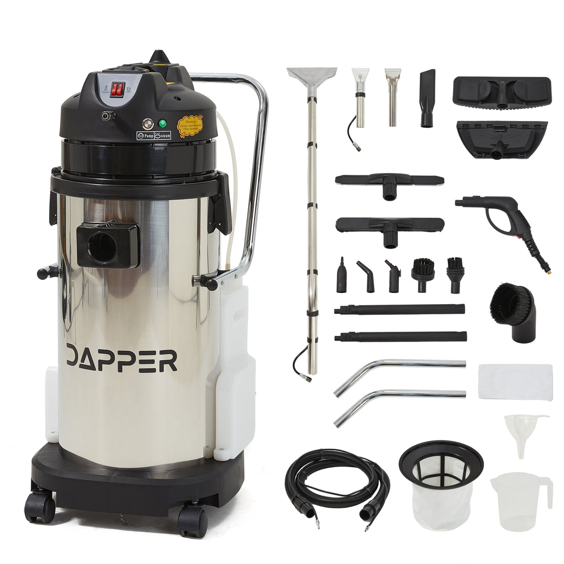 Dapper Supply Wet Dry Vacuum & Steam Cleaner with Carpet & Upholstery Extraction 10.5 Gal. Recovery Tank DP-CVC1149