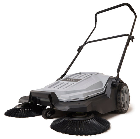 Dapper Supply Walk Behind Hand Push Floor Sweeper - 5.25 Gal Capacity - 25.5" Sweeping Width DP-FS1103