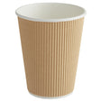 Kraft Ripple Wall Insulated Hot Cup — 12 oz, Sleeveless (Case of 500)