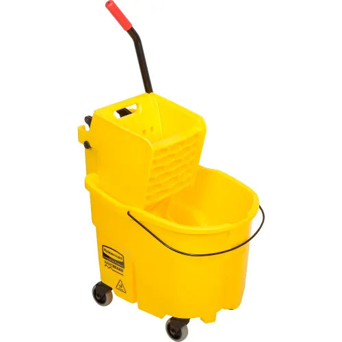 Rubbermaid WaveBrake 2.0 Mop Bucket & Wringer Combo — 35 Qt, Side Press, Yellow