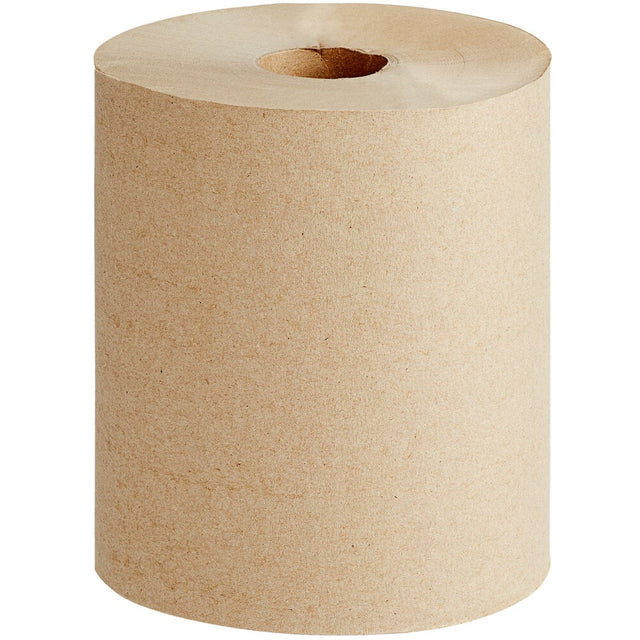 Natural Brown Kraft Hardwound Roll Paper Towel — 8" x 800', Universal Core (Case of 6)