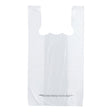 White Plastic T-Shirt Bags with Handles — 1/6 Size, Standard-Duty (Case of 1,000)