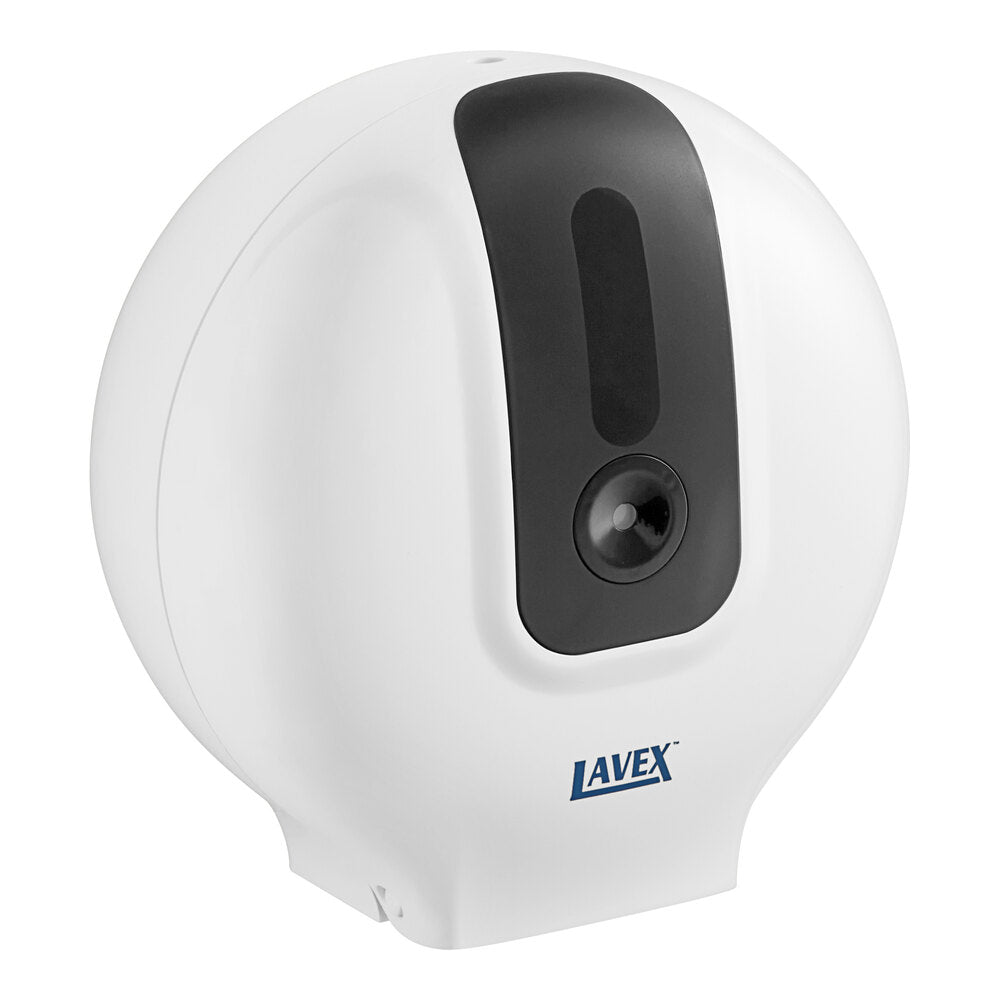 White Jumbo Roll Bathroom Tissue Dispenser — 9" Single Roll, Lock & Window