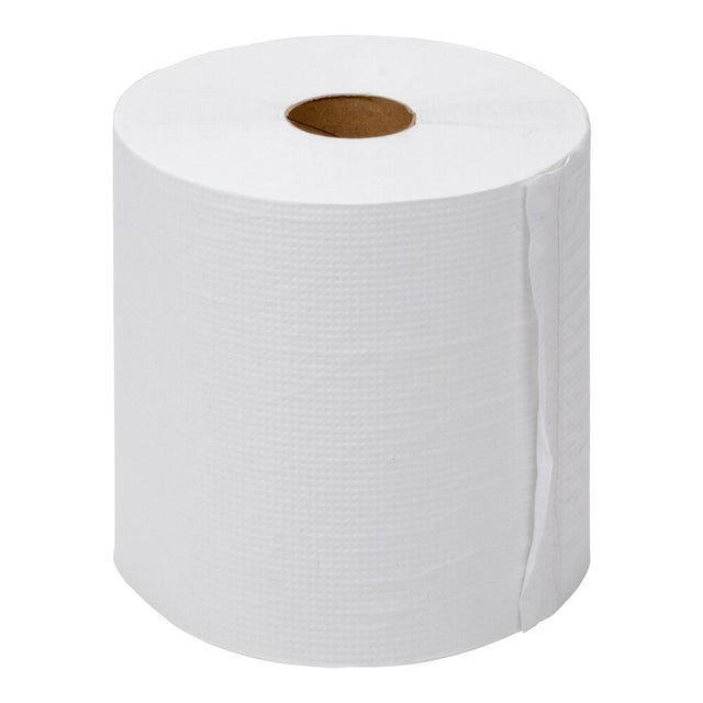 White Hardwound Roll Towel — 8" x 800', 2" Universal Core (6/Case)
