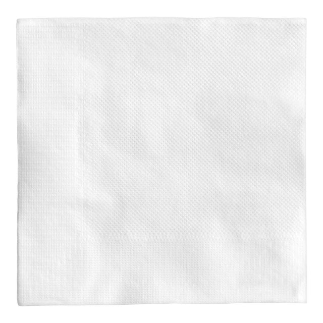 1-Ply White Cocktail / Beverage Napkins — 9" x 9", Embossed Border (Case of 4,000)