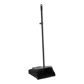 Plastic Lobby Dust Pan — 12", Long-Handle Upright (Open Lid)
