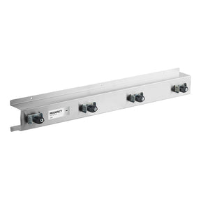 Regency 36" Stainless Steel Mop & Broom Rack — 4 Spring-Loaded Holders
