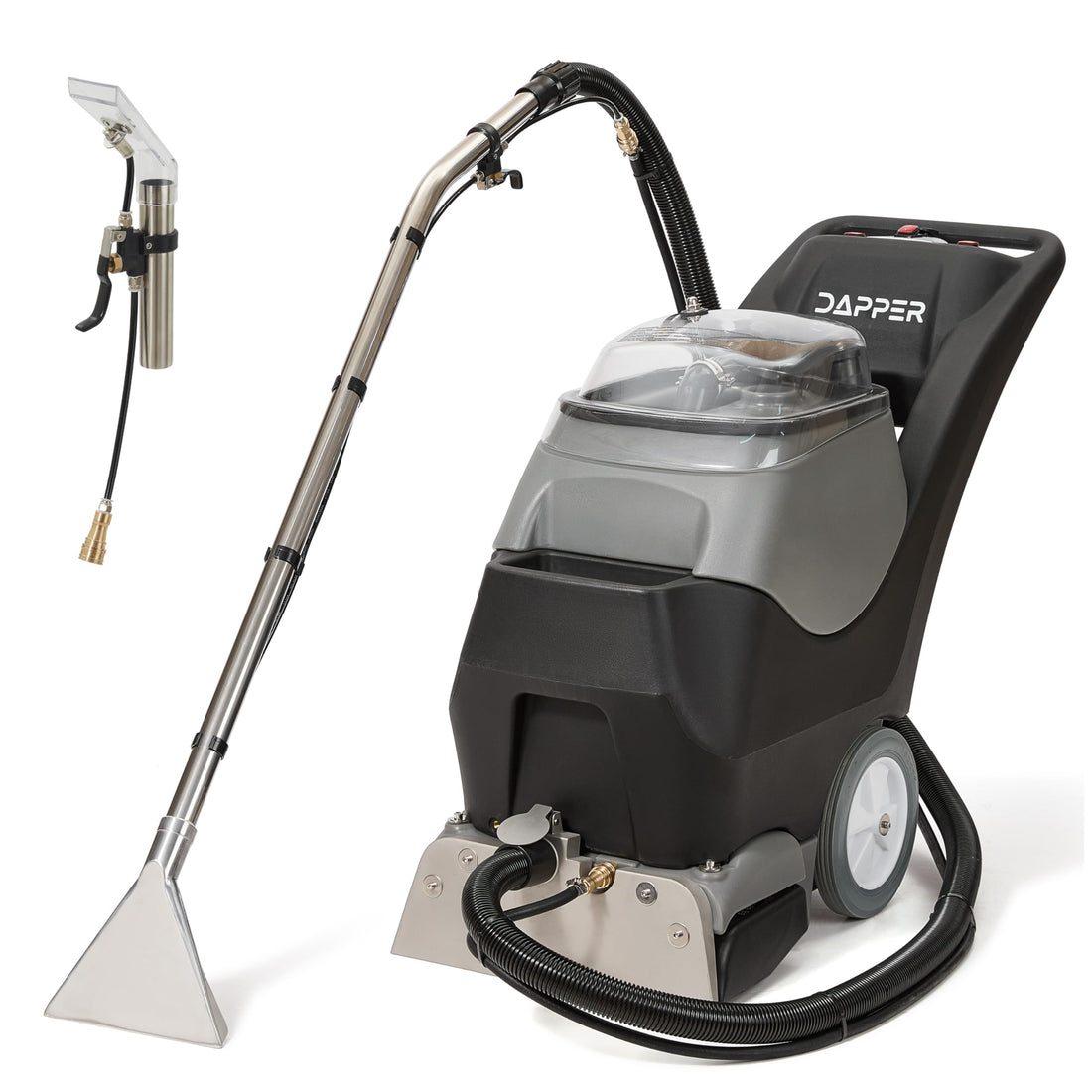Dapper Supply 4-in-1 Cold Water Carpet Extractor Machine with Steam, Upholstery & Floor Wand DP-CCE1220