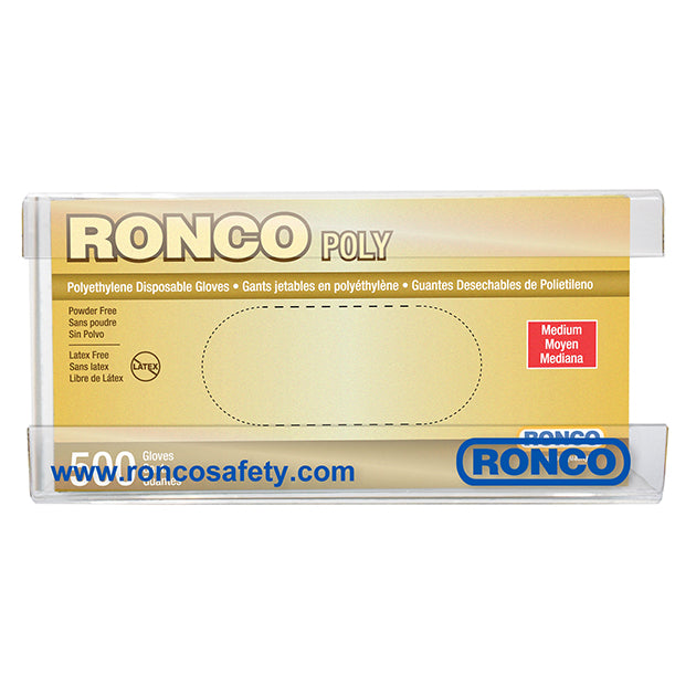 RONCO Single Glove Box Dispenser Holder — Clear Copolyester, Wall-Mount