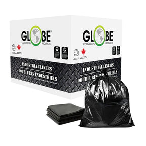 Extra Strong Black Garbage Bags — 35" x 50", Commercial Can Liners (Case)