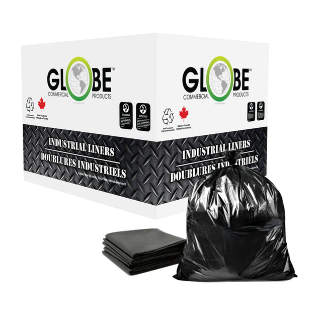 Extra Strong Black Garbage Bags — 35" x 50", Commercial Can Liners (Case)