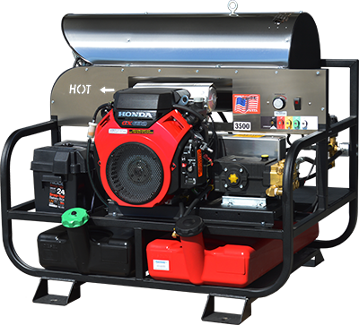 Pressure-Pro Pro-Super Skid 8012PRO-35HG Hot-Water Skid-Mount Pressure Washer 3500 PSI 8.0 GPM Honda GX690 GP Pump