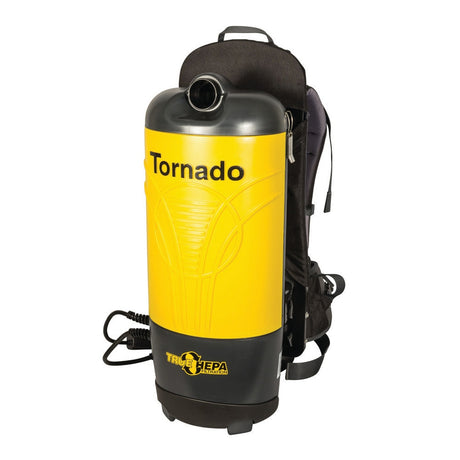 Tornado Pac-Vac 6 Aircomfort Backpack Vacuum 93012B — 6 qt, 4-stage HEPA, 110 CFM, 110" lift, 69.5 dBA