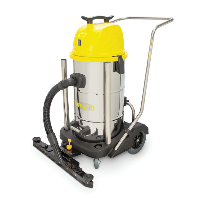 Tornado Taskforce 20 Trot-Mop Wet/Dry Vacuum 94236 — 20 gal stainless, 1200 W, 114 CFM, front squeegee