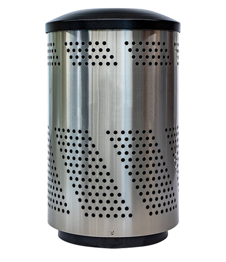 Ex-Cell Kaiser 51 Gal Indoor Recycling Receptacle, stainess steel & black gloss ARENA-51 SS