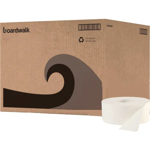 Jumbo Roll Toilet Tissue — 2-Ply White, 3.3" Core (Case of 12)