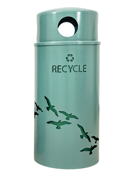 Ex-Cell Kaiser Nature Series 33 Gal Outdoor Recycling Receptacle, Malachite NS33-FL R MAL