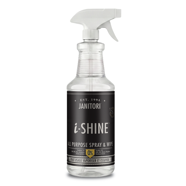 JANITORI iSHINE No.09 1L - Streak-free surface polish for stainless steel and appliances, Made in Canada