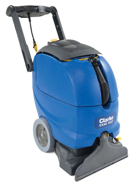 Clarke EX40 16ST Self-Contained Walk-Behind Carpet Extractor — 16" Brush, 9 gal Solution / 7 gal Recovery, 120 psi Pump, CRI Gold (Model 56265504)
