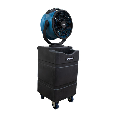 XPOWER FM-88WK2 Multi-purpose Oscillating Misting Fan with Built-In Water Pump and WT-90 Mobile Water Reservoir, 1700 CFM