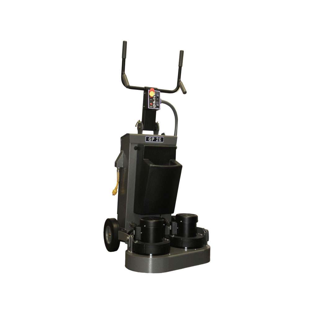 Hawk Enterprises GP26 Dual-Motor Floor Surfacing Machine — 26" Path, Two Counter-Rotating 13" Drivers, 165 RPM, 6 gal Tank (Model F61-26)