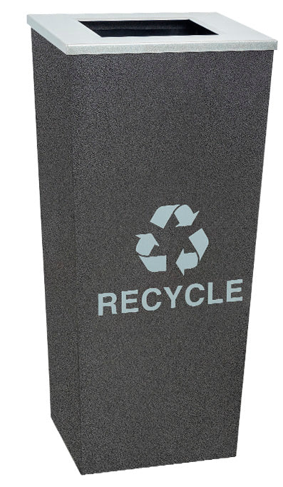 Ex-Cell Kaiser Metro Collection 18 Gal Indoor Recycling Receptacle, Hammered Charcoal RC-MTR-1 HCCL