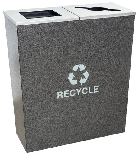 Ex-Cell Kaiser Metro Collection 36 Gal Indoor Recycling Receptacle, Hammered Charcoal RC-MTR-2 HCCL