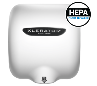 Excel Dryer XLERATOR Hand Dryer White BMC Thermoset with HEPA Filter 110-120V XL-BW-H