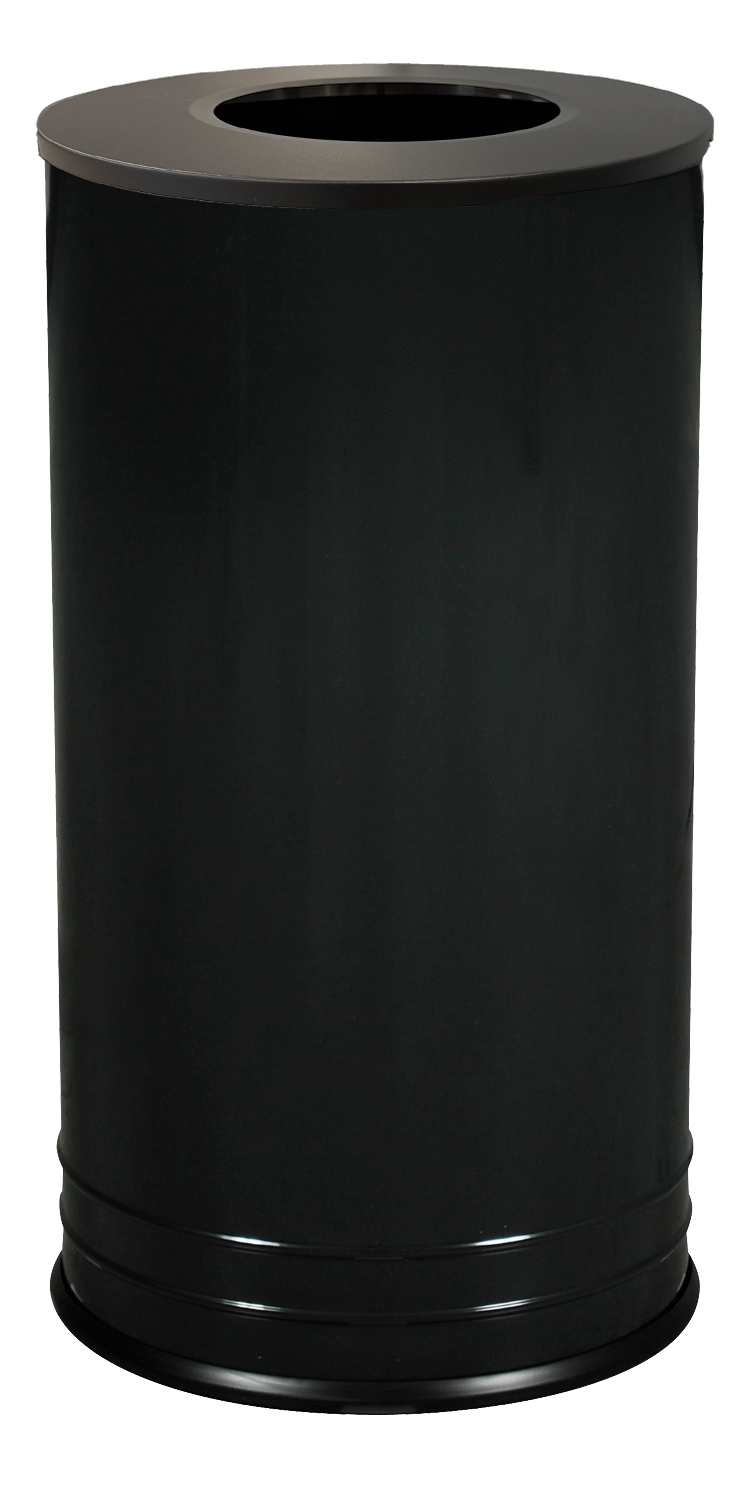 Ex-Cell Kaiser International Collection 18 Gal Indoor Trash Receptacle, Black Gloss INT1528 T-8 BLK DB