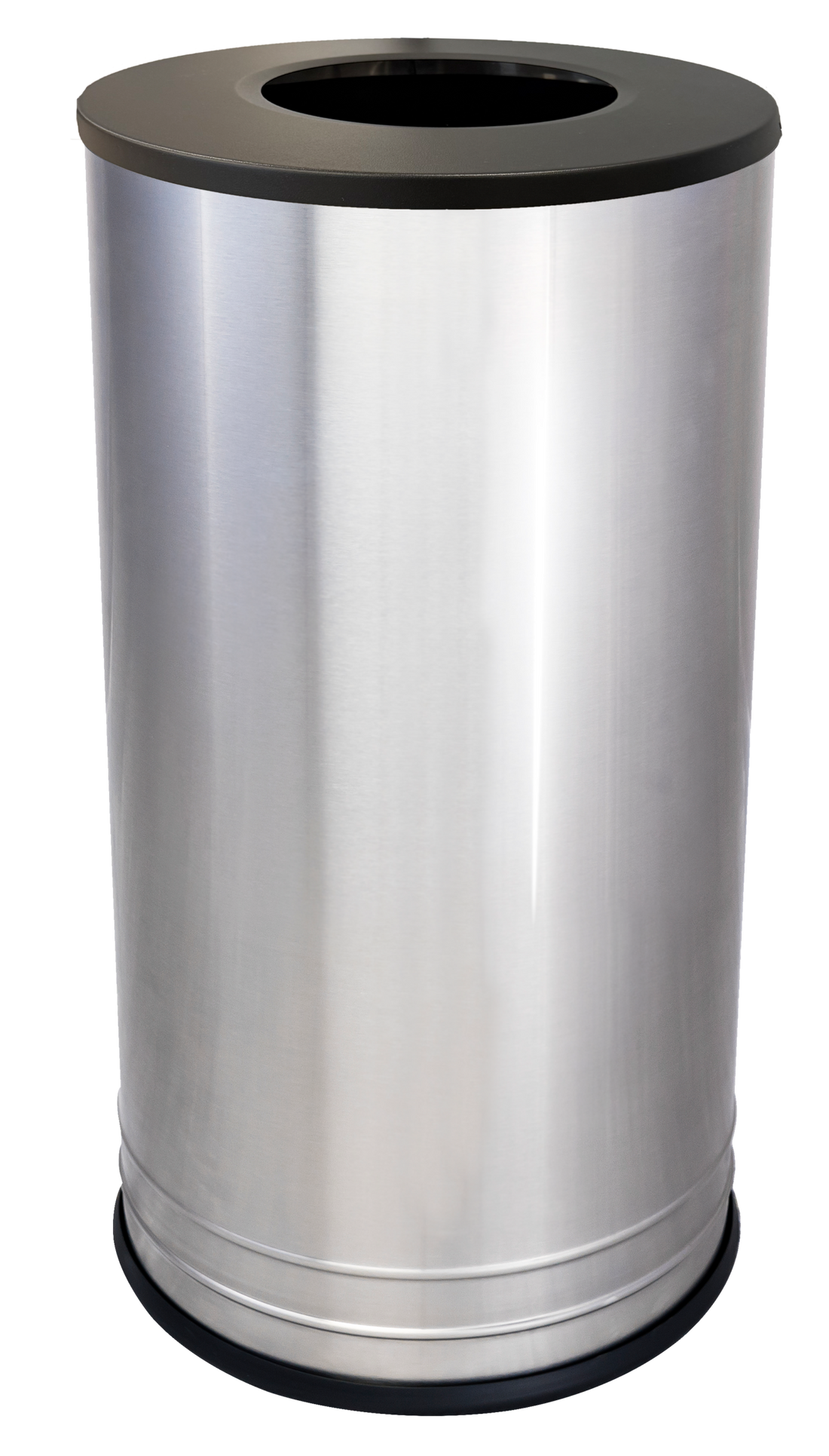 Ex-Cell Kaiser International Collection 18 Gal Indoor Trash Receptacle, SS & Black Top INT1528 T-8 SS BLX