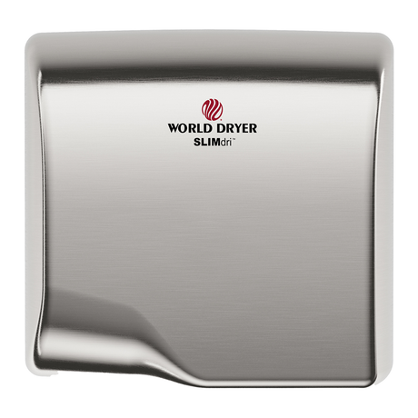 World Dryer SLIMdri Surface-Mount ADA Hand Dryer Brushed Stainless Steel L-973