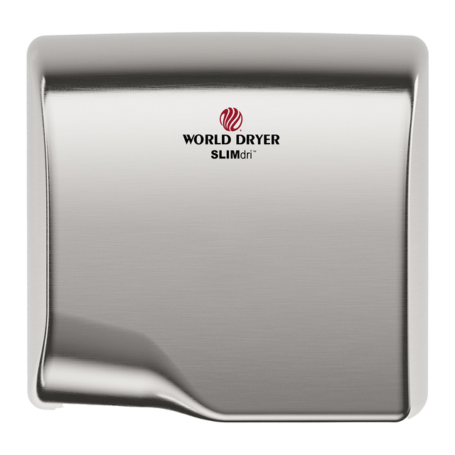 World Dryer SLIMdri Surface-Mount ADA Hand Dryer Brushed Stainless Steel L-973