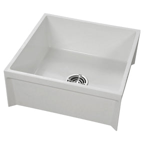 FIAT Molded Stone Mop Service Basin — 24" x 24" x 10"