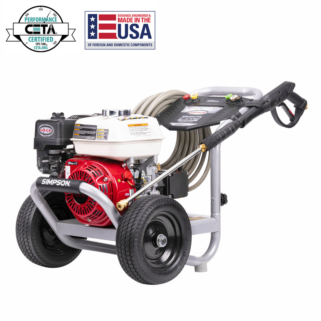 SIMPSON PS60982-S Pro Series Cold-Water Gas Pressure Washer - 3700 PSI, 2.5 GPM, Honda GX200, AAA triplex pump (50-State