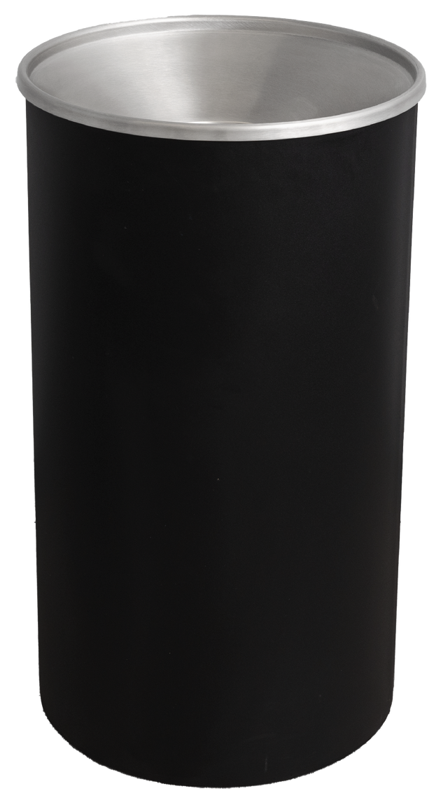 Ex-Cell Kaiser Premier Series 33 Gal Indoor Trash Receptacle, Black Texture WR-33F BLX