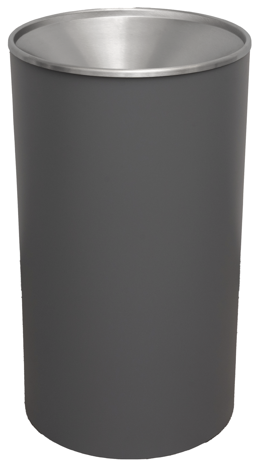 Ex-Cell Kaiser Premier Series 33 Gal Indoor Trash Receptacle, Dark grey Texture WR-33F DGRX
