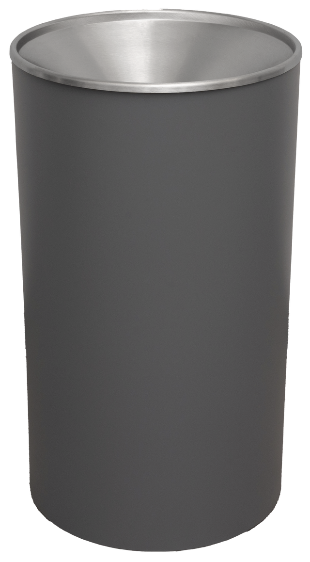 Ex-Cell Kaiser Premier Series 33 Gal Indoor Trash Receptacle, Dark grey Texture WR-33F DGRX